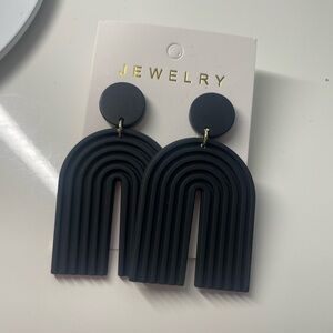 Black Arch Statement Earrings